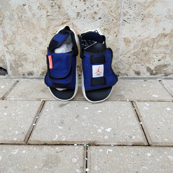 Nike Air Jordan LS Slide Men's Flight Strap Stash Pocket Royale Blue Size 12 - Picture 5 of 7